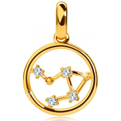 Šperky Eshop Přívěsek ze žlutého 14K zlata znamení Váhy kruh čiré zirkony S2GG242.23 – Zbozi.Blesk.cz