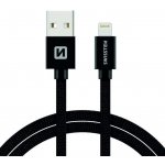 Swissten kabel Textile Lightning 1,2m, černá – Zboží Živě
