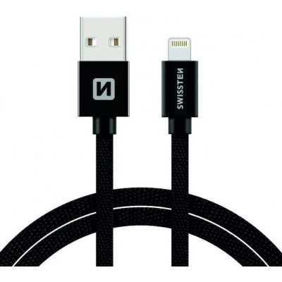 Swissten kabel Textile Lightning 1,2m, černá – Zboží Živě
