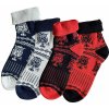 RS ponožky teplé froté 12794 sovy mix zkrácené 4 páry