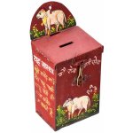 Sanu Babu Stará plechová kasička ručně malovaná 11x8x25cm AL – Zboží Dáma