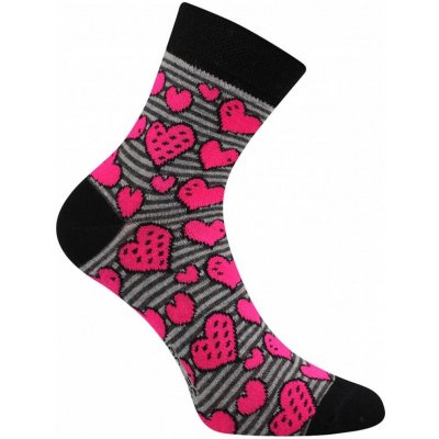 Dámské bavlněné vzorované ponožky srdíčka – Zboží Mobilmania
