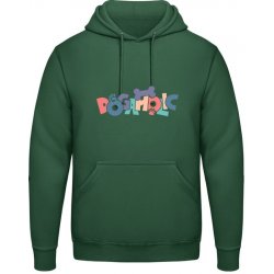 AWDis Hoodie Mikina Psí design s nápisem DOGAHOLIC Lahvově zelená