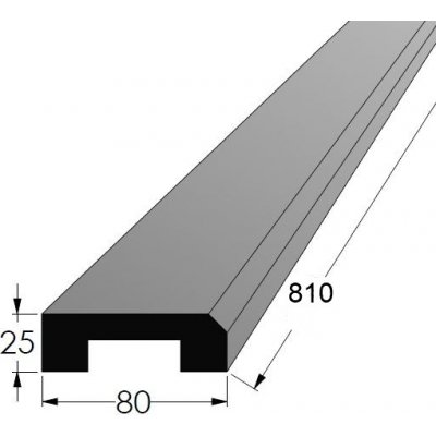 Dveřní práh s drážkou - O BK 800x80 x 25 – Sleviste.cz