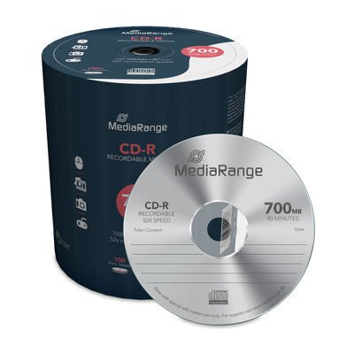 MediaRange CD-R 700MB 52x, spindle, 100ks (MR204) – Zboží Živě