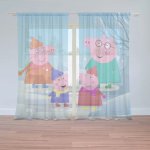 Sablio Záclony Prasátko Pepina Rodina: 2ks 150x250cm – Hledejceny.cz