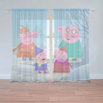 Sablio Záclony Prasátko Pepina Rodina: 2ks 150x250cm – Hledejceny.cz