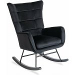 JAKS Houpací křeslo ušák černé velur Jackson – Zboží Dáma