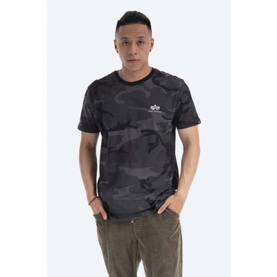 Alpha Industries T-Shirt Basic T Small Logo Camo 188505C Šedá – Zboží Mobilmania