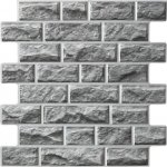 Impol Trade 3D PVC TP100028032 473 x 473 mm cihla šedá s bílou spárou 1ks – Zboží Mobilmania