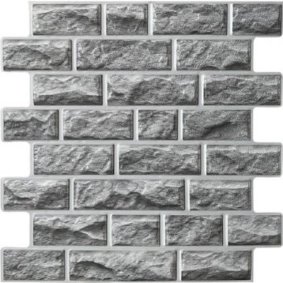 Impol Trade 3D PVC TP100028032 473 x 473 mm cihla šedá s bílou spárou 1ks – Zboží Mobilmania