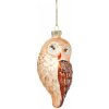 sass & belle Vánoční ozdoba Woodland Owl béžová barva hnědá barva zlatá barva sklo
