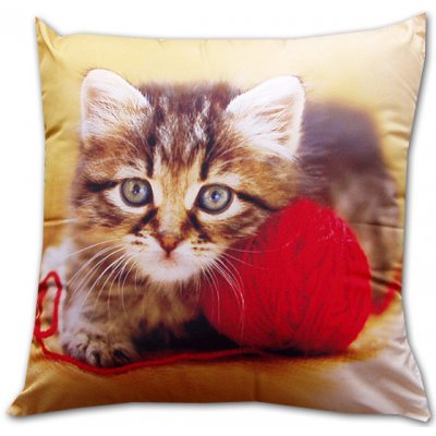 Dadka polštář Kotě s klubíčkem 40x40 – Zboží Dáma
