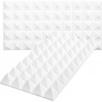 Nástěnný panel Stropní kazeta pěnová pyramida Bílá 25 cm x 50 cm – Hledejceny.cz