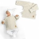 Baby Nellys Kojenecký svetřík rostoucí na zavazování na boku sv. béžová písková – Zboží Dáma