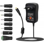 Napájecí zdroj zásuvkový 3V , 4.5V, 5V, 6V, 7.5V, 9V, 12V DC, 30W, nastavitelný – Zboží Mobilmania