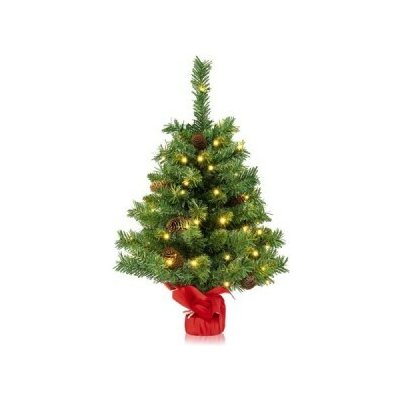 Umělý vánoční stromek CM23993, mini, s šiškami, 50 LED světel, 8 režimů - A COSTWAY – Hledejceny.cz