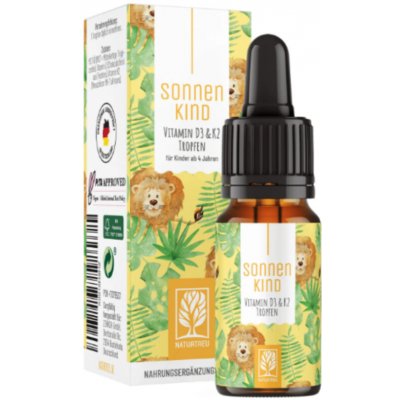 Naturtreu Sonnen Kind Vitamín D3 + K2 (MK7) kapky pro děti od 4 let 10 ml – Hledejceny.cz