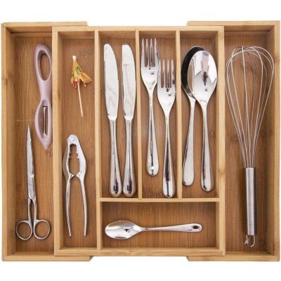 Příborník posuvný z bambusu - 26/40x35,5x4,5 cm - ORION domácí potřeby – Zboží Mobilmania