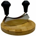 KESPER Prkénko na bylinky s krájecím nožem kulaté 16 x 16 x 1,8 cm, ocel/bambus KESPER 50646_1 – Zboží Mobilmania