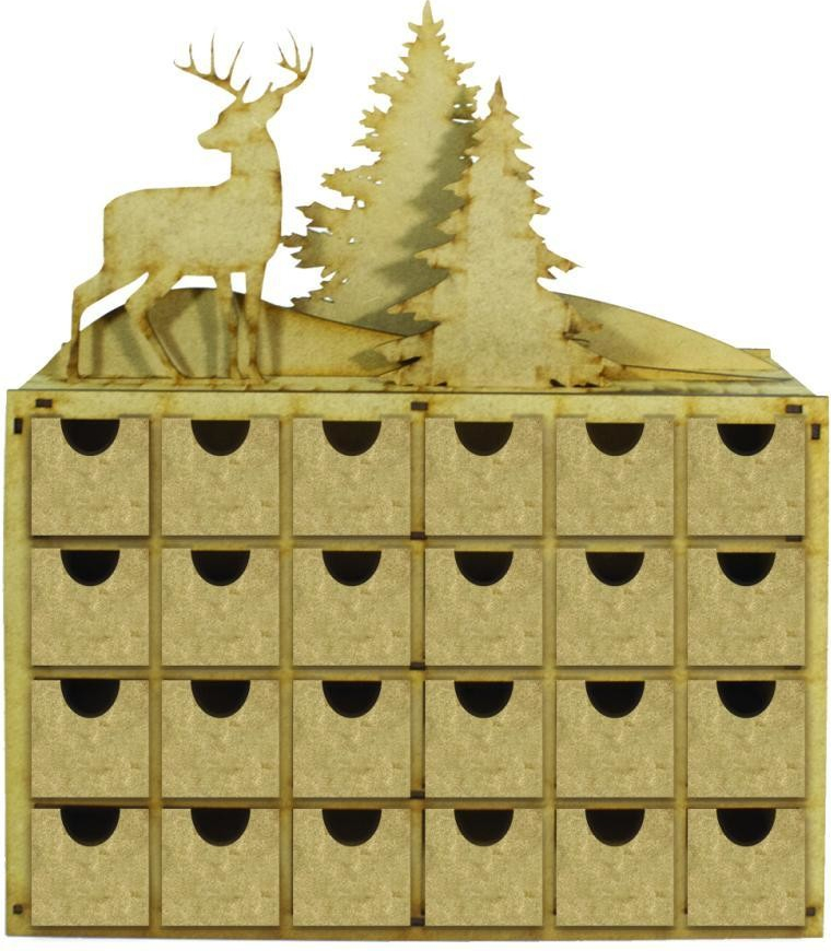 Aladine Adventní kalendář dřevěný Zimní krajinka