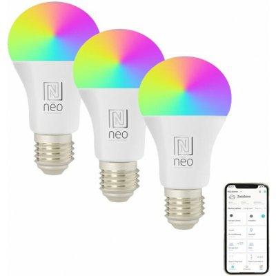 Immax NEO SMART sada 3x žárovka LED E27 11W RGB+CCT barevná a bílá, stmívatelná, Zigbee, TUYA – Hledejceny.cz