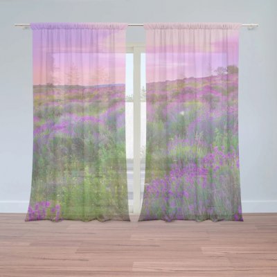 Sablio Záclony Levandulové pole 2: 2ks 150x250cm – Zboží Mobilmania