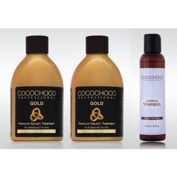 Cocochoco Gold Brazilský keratin 500 ml + čistící šampon 150 ml dárková sada