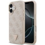 Guess zadní kryt pro iPhone 17, PU Kůže 4G Triangle Logo Gold Frame MagSafe - růžová – Zboží Mobilmania