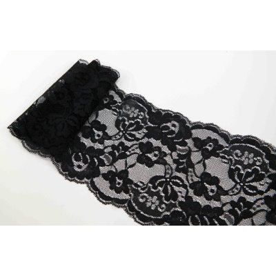 Elastická krajka - černá - šířka 15 cm – Hledejceny.cz