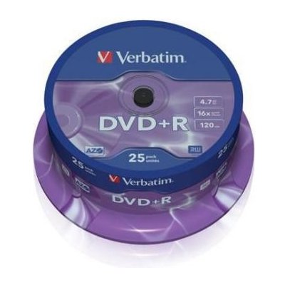 Verbatim DVD+R 4,7GB 16x, AZO, cakebox, 25 ks (P011745)