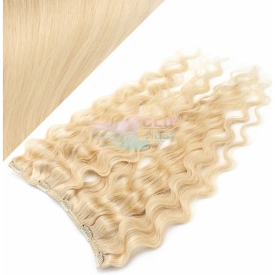 Vlnitý clip in pás 40cm 100% lidské vlasy - beach blond #613 – Zboží Mobilmania