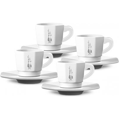 Bialetti Moka šálky s podšálky bílé 4 x 75 ml od 599 Kč - Heureka.cz