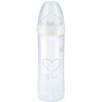 NUK New Classic láhev Love silikon bílá 250ml