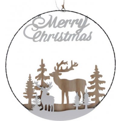 Home Styling Collection Dekorativní vánoční LED k zavěšení s nápisem MERRY CHRISTMAS Ø 40 cm – Zboží Mobilmania
