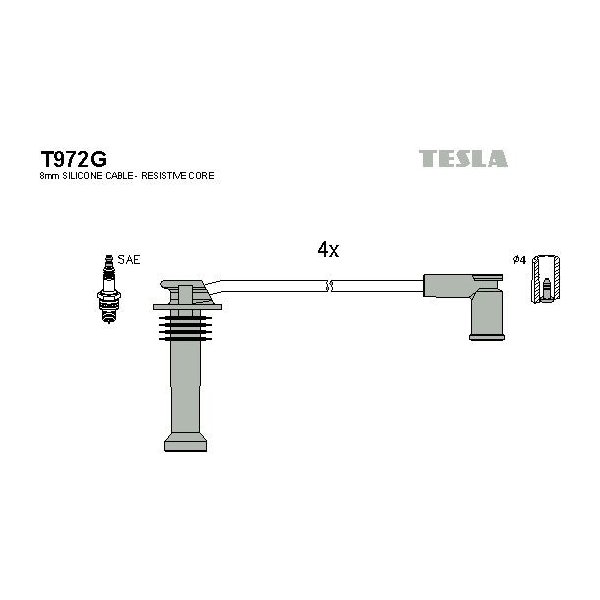 Zapalovací cívky Sada kabelů pro zapalování TESLA T972G