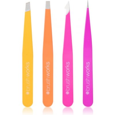 Brushworks Combination Tweezer Set sada pinzet na obočí typ Brights 4 ks – Zboží Dáma