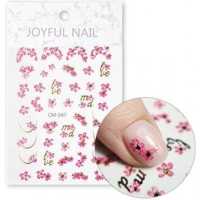 Joyful Nail Nálepky na nechty French Flowers CM 047 – Zboží Dáma