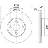 Brzdový kotouč HELLA PAGID Brzdový kotouč PRO - 255 mm HPG 8DD 355 110-431