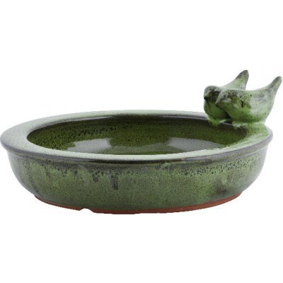 Esschert Design Koupel pro ptáčky ELEGANT keramická 27x11cm bílá zelená modrá zelená – Hledejceny.cz