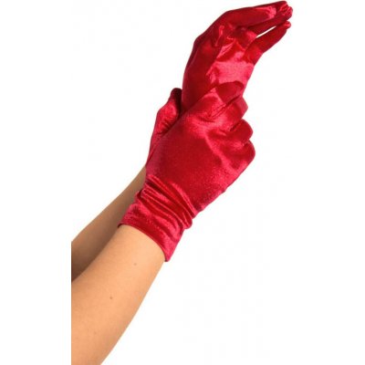 Wrist Length Satin Gloves DE saténové rukavice červené – Zboží Dáma