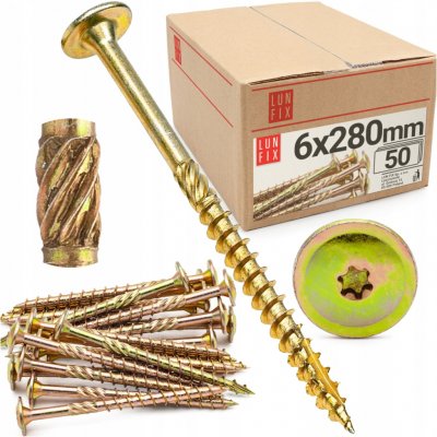 Tesařské vruty 6x280 TORX s talířovou hlavou 50 Ks – Hledejceny.cz
