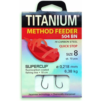 Titaniumm Method Feeder návazec s Quick Stop 10 cm 10ks průměr 0,218 mm velikost 8 Typ háčku 503BN – Zboží Mobilmania