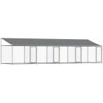 vidaXL Klec pro psy se střechou a dvířky šedá 800 x 200 x 200 cm – Hledejceny.cz