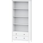 IDEA nábytek Knihovna 2 zásuvky TORINO bílá, kovové úchytky – Zboží Dáma