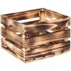 Úložný box ČistéDřevo Opálená dřevěná bedýnka 30 x 25 x 20 cm
