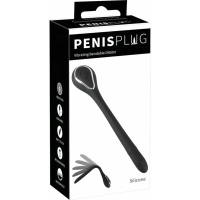 Penisplug - akumulátorově vibrační dilatátor 1,1 cm - černá – Zboží Dáma