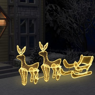 Nabytek XL Vánoční světelná dekorace vyplétaní 2 sobi se sáněmi 648 LED – Zboží Mobilmania