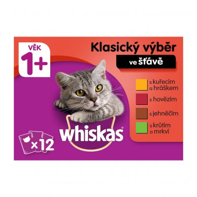 Whiskas pro dospělé kočky klasický výběr ve šťávě 12 x 100 g – Zboží Mobilmania