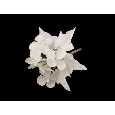 Umělé květy na drátku zasněžené, barva 2 Off White